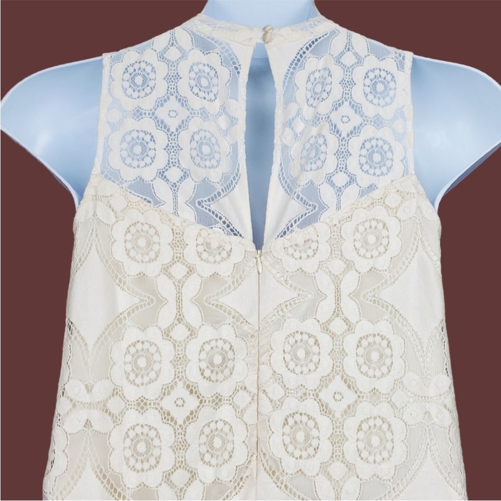Anthropologie Floreat Manon sleeveless ivory lace shift dress size 6 - Picture 4 of 7
